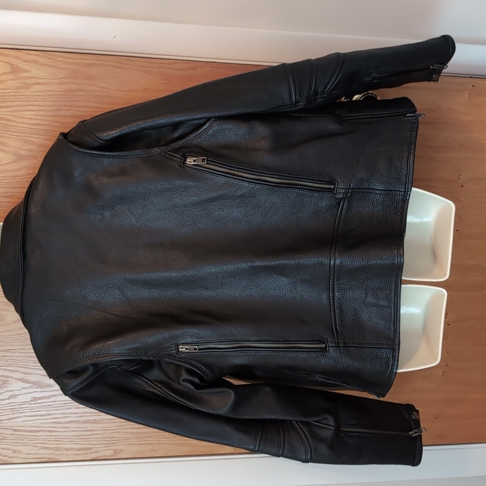 Motorcycle leather black women's jacket size XL - Picture 2 of 16